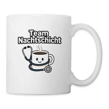 Team Nachtschicht – Lustiges Medizin & Kaffee T-Sh - Tasse - Weiß - Rechts