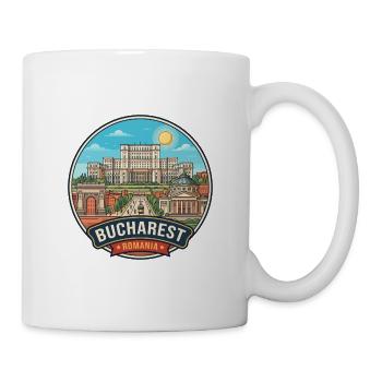 Athenaeum-Abzeichen des Parlaments Bukarest, Rumänien - Tasse - Weiß - Rechts