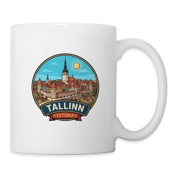 Tallinn Estland Mittelalterliches Altstadt-Reiseabzeichen - Tasse - Weiß - Rechts
