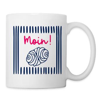 Moin Hamburg Franzbrötchen - Tasse - Weiß - Rechts