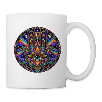 Hand der Fatima - Tasse - Weiß - Rechts