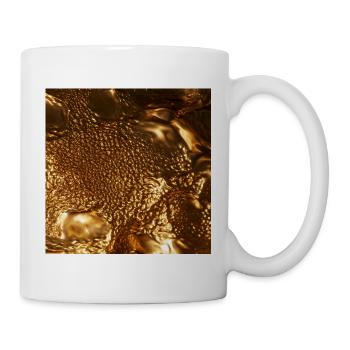 Metallische flüssige Goldtextur - Tasse - Weiß - Rechts