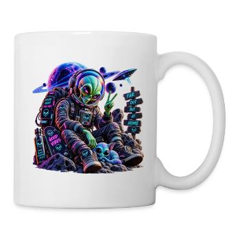 Kosmischer Alien Reisender - Tasse - Weiß - Rechts