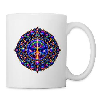 Baum des Lebens Mandala - Tasse - Weiß - Rechts