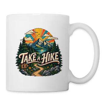 Vintage Take a Hike Mountain Adventure T-Shirt-Kunst - Tasse - Weiß - Rechts