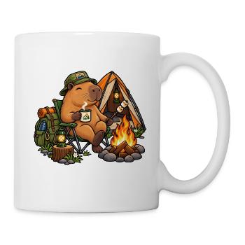 Capybara beim Camping - Tasse - Weiß - Rechts