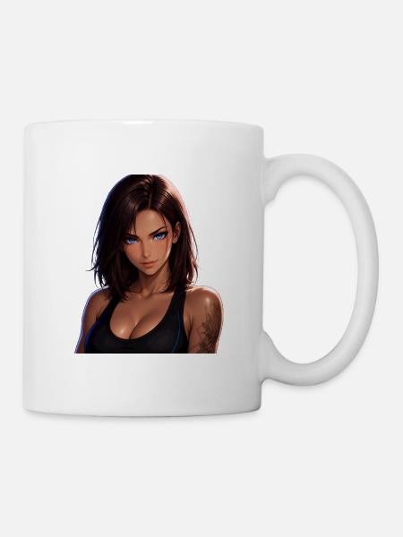 Manga-Mädchen-Look aus Eis. - Tasse - Weiß