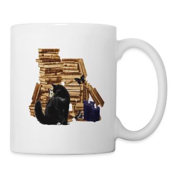 büchser stapel, sitzende katze - Tasse - Weiß - Rechts
