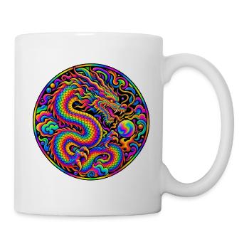 Drache - Tasse - Weiß - Rechts