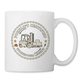 Gabelstaplerlegende des Vintage Magazins - Tasse - Weiß - Rechts