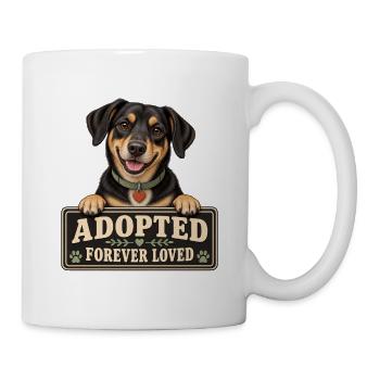Schwarzbrauner Hund Adoption – Forever Loved - Tasse - Weiß - Rechts