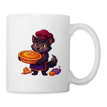 Werwolf-Koch Kürbiskuchen-Halloween - Tasse - Weiß - Rechts