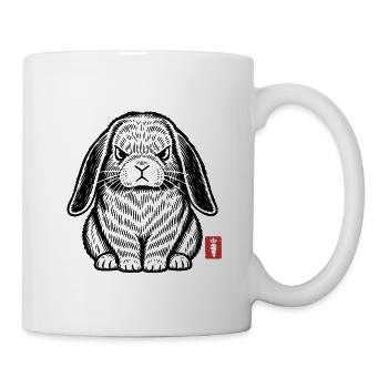 Wütender, grummeliger Hase - Tasse - Weiß - Rechts
