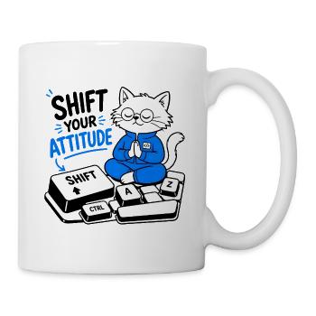 Verändere deine Einstellung – Zen-Geek-Chat auf der Tastatur - Tasse - Weiß - Rechts