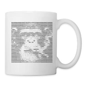 Smoking Chimp ASCII Kunstporträt - Tasse - Weiß - Rechts