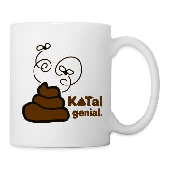 Kotal genial Kacke Kot Scheisse Haufen WC Hunde  - Tasse - Weiß - Rechts