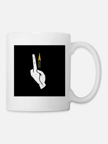 System Error: Der kosmische Mittelfinger - Tasse - Weiß