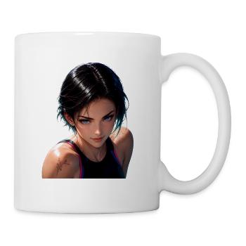 Girl Manga Fitness-Schwimmerin - Tasse - Weiß - Rechts