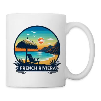 Französische Riviera Côte d’Azur Urlaub - Tasse - Weiß - Rechts