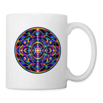 Geometrie Mandala - Tasse - Weiß - Rechts