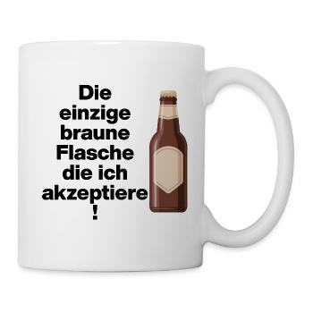 EINZIGE AKZEPTIERTE BRAUNE FLASCHE. NO NZS, NO AFD - Tasse - Weiß - Rechts