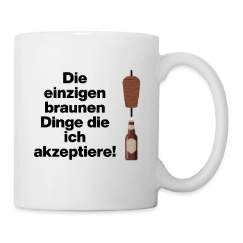 DÖNER UND BIER EINZIGE AKZEPTIERTE BRAUNE DINGE - Tasse - Weiß - Rechts