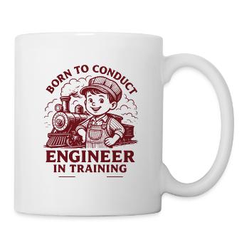 Born to Conduct - Rust Brown - Tasse - Weiß - Rechts