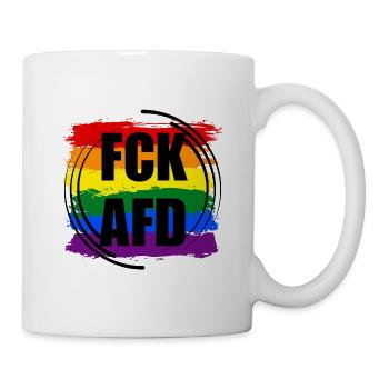 FCK AFD Regenbogen - Bunt statt Braun Statement - Tasse - Weiß - Rechts