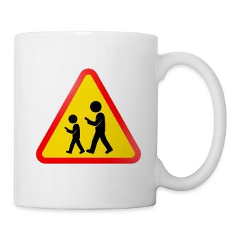 Warnschild – Smartphone-Nutzer - Tasse - Weiß - Rechts