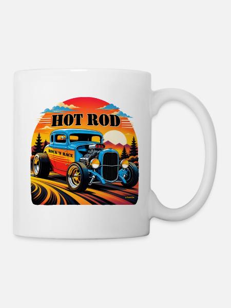 Hot Rod – Rock'n Race Retro - Tasse - Weiß