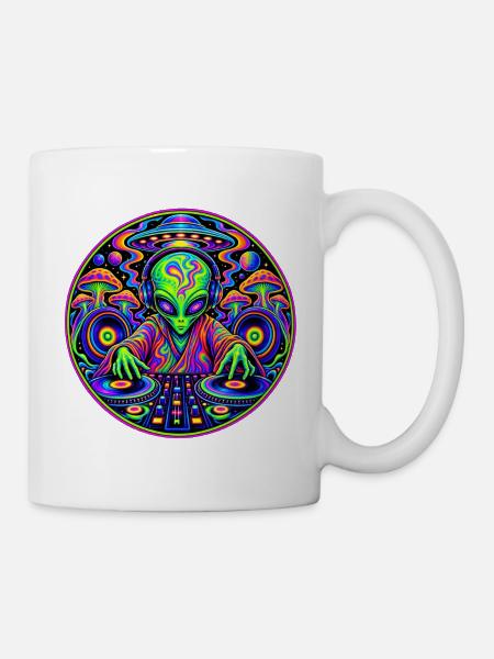 Alien DJ - Tasse - Weiß