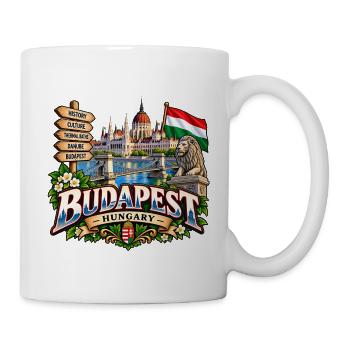 Budapest – Donau, Parlament & Ungarn - Tasse - Weiß - Rechts