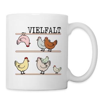 Demokratie Hühnerstall Vielfalt - Tasse - Weiß - Rechts