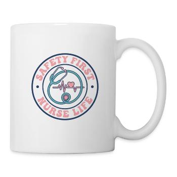 Nurse Life Safety First Retro-Stethoskop-Geschenk - Tasse - Weiß - Rechts