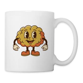 Retro-Charakter mit fröhlichem Gehirn - Tasse - Weiß - Rechts