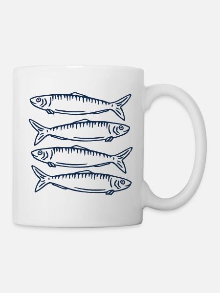 Sardinen Fische Angler - Tasse - Weiß