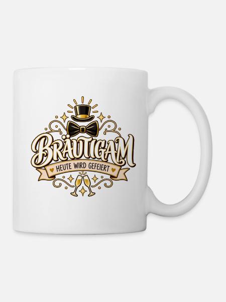 Bräutigam – Heute wird gefeiert - Tasse - Weiß