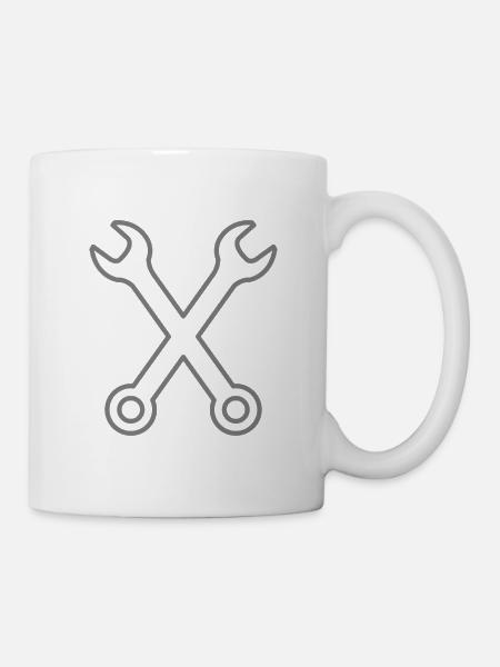 Schraubenschlüssel - Tasse - Weiß