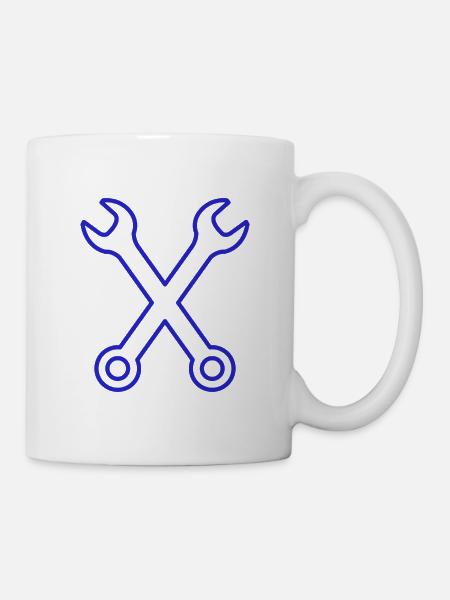 Schraubenschlüssel - Tasse - Weiß