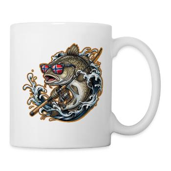 Norwegen Angeln - Tasse - Weiß - Rechts