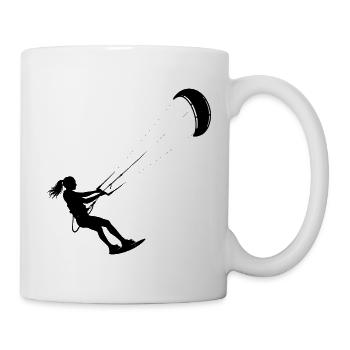 Geschenkidee für die Kiteboarderin mit Wassersport - Tasse - Weiß - Rechts