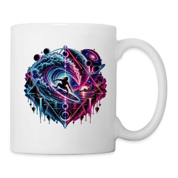 Kosmischer Wellenreiter – Surfen im All - Tasse - Weiß - Rechts