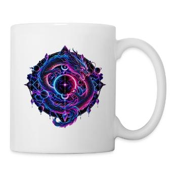 Kosmischer Drache – Mystisches Fantasy Wesen - Tasse - Weiß - Rechts
