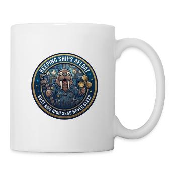 Lustiger Schiffsingenieur Walross hält Schiffe über Wasser - Tasse - Weiß - Rechts