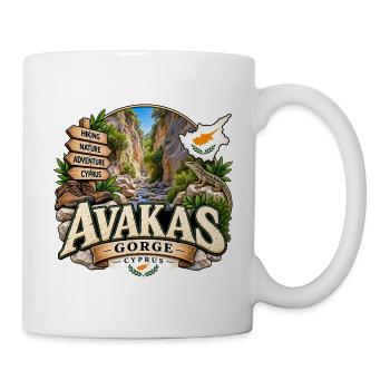 Avakas Gorge – Wandern & Abenteuer auf Zypern - Tasse - Weiß - Rechts