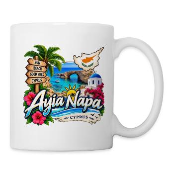 Ayia Napa – Sonne, Strand & Zypern - Tasse - Weiß - Rechts