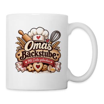 Omas Backstube – Mit Liebe gebacken - Tasse - Weiß - Rechts