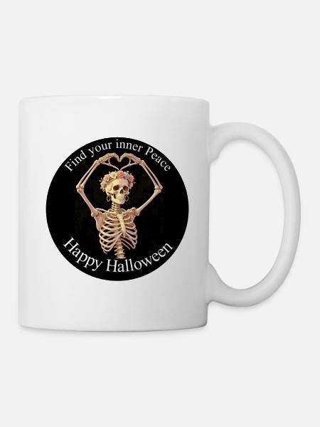 HappyHalloween-Skelett1 - Tasse - Weiß