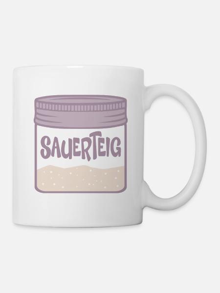 Sauerteig Starter Glas - Tasse - Weiß