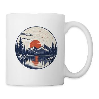 Sonnenuntergang über Bergsee - Tasse - Weiß - Rechts